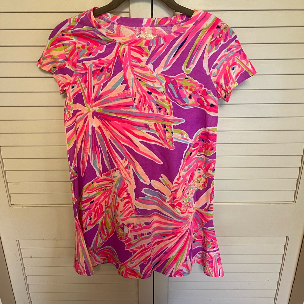 Vibrant Pink and Purple Tropical Dress